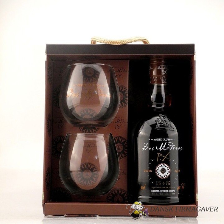 RUM "Dos Maderas" 5+5 - 40% i gaveæske med 2 glas
