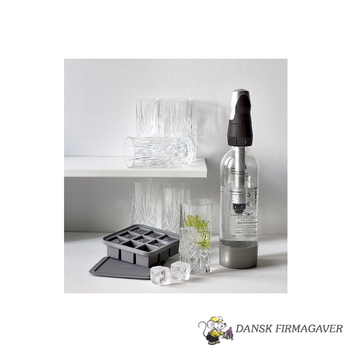 Twist and Sparkel med 6 stk. Lyngby glas og isterning bakke.