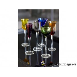 Lyngby´s farvestrålende snapseglas  6 stk
