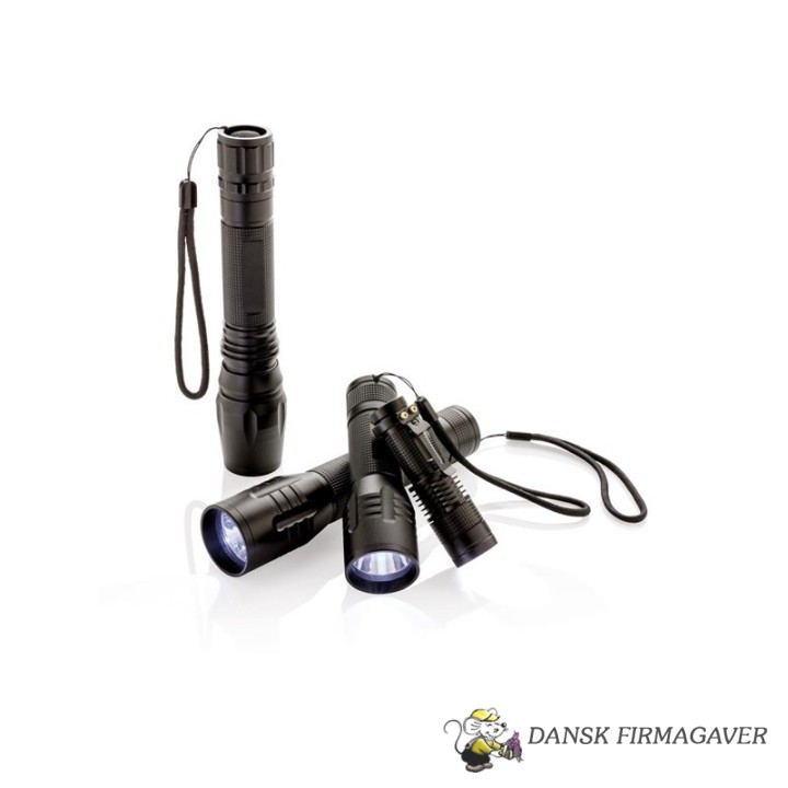 3W CREE lygte medium, sort