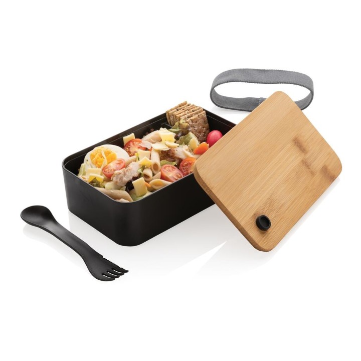 PP madkasse med "spork" & bambus låg Varenummer P269.611