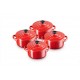 Le Creuset Minigryde 4 stk. 10 cm/0,25 L, Metallic Cerise