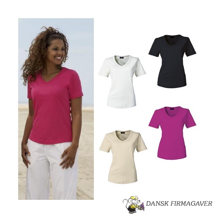 Interlock Dame T-shirt| v-hals