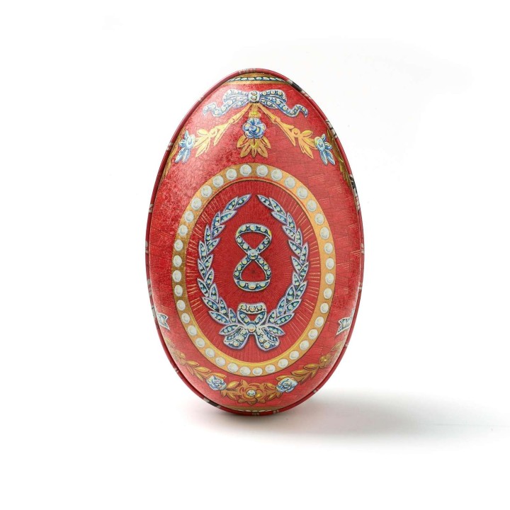 Stort Fabergé-æg med fire store fyldte æg