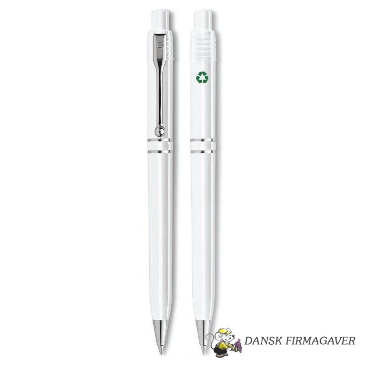 Kuglepen med logo - model RAJA Chrome Recycled