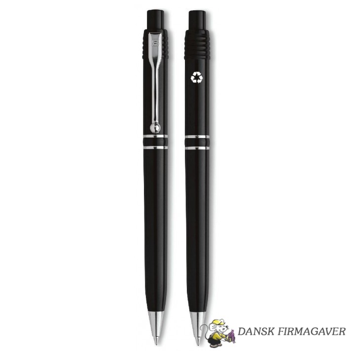 Kuglepen med logo - model RAJA Chrome Recycled
