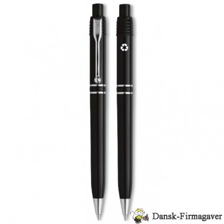 Kuglepen med logo - model RAJA Chrome Recycled