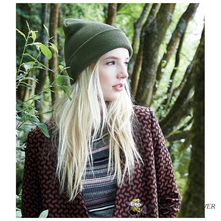 Original Cuffed Beanie - Strik Hue med Etiket Logo trykFarve Etiket lo