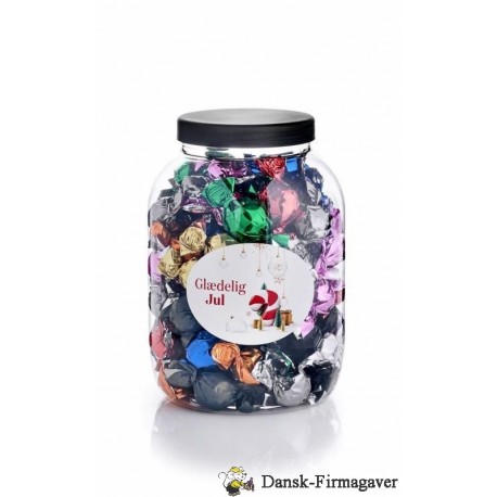 Chokoladekugler Mix med teksten Glædelig jul 1100g