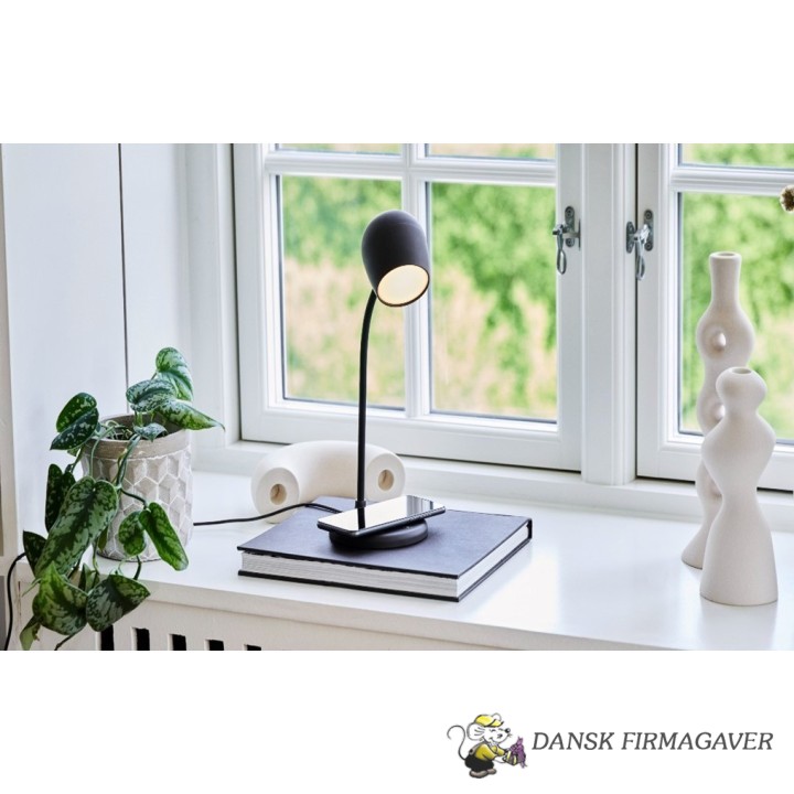 Kreafunk Ellie bordlampe med højtaler og trådløs opladning