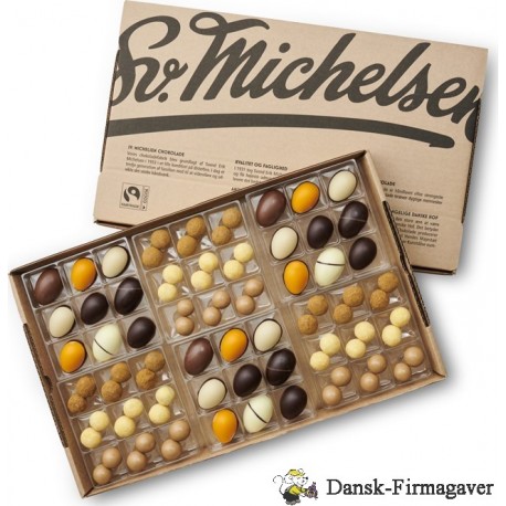 Æske med 36 fyldt chokolade fra Sv. Michelsen