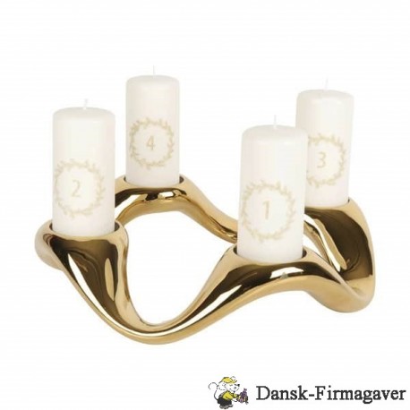 Cobra Lysestage  - Rustfrit stål belagt med guld