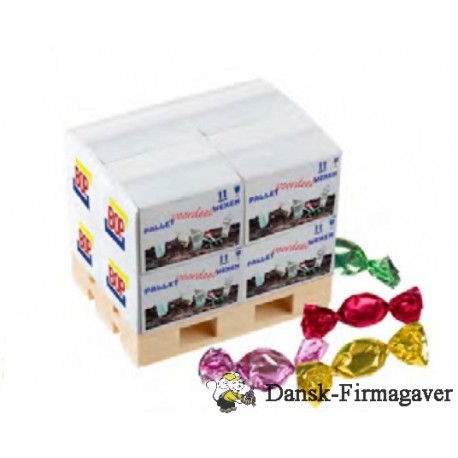 Pallet with metallic sweets