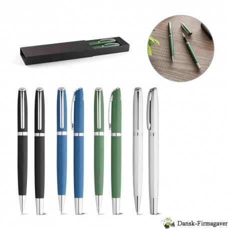 RE-LANDO-SET. Roller ball penne sæt med 100% genbrugs aluminiums krop