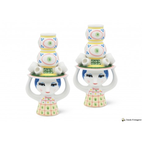 BJØRN WIINBLAD LADY WITH HAT   LYSESTAGE, 2 STK.