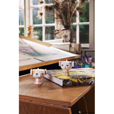 BJØRN WIINBLAD EVA FYRFADSSTAGE  GUL/LAVENDEL, SÆT Á 2 STK.