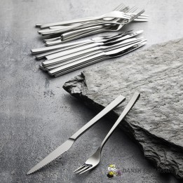 Gense Steakbestik/grillbestik 24 dele i mat/blank stål, Fuga