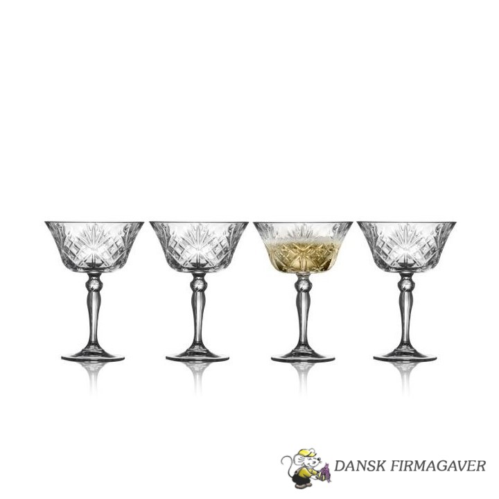 Lyngby Glas Krystal Melodia Champagneskål 26 cl 4 stk.