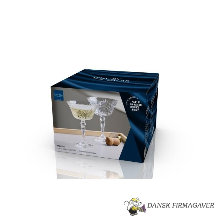 Lyngby Glas Krystal Melodia Champagneskål 26 cl 4 stk.