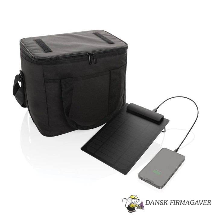 Pedro AWARE™ RPET deluxe køletaske med 5W solpanel
