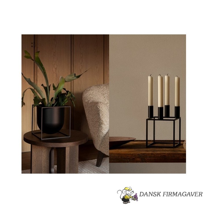 Kubus 4 & Flowerpot i Sort