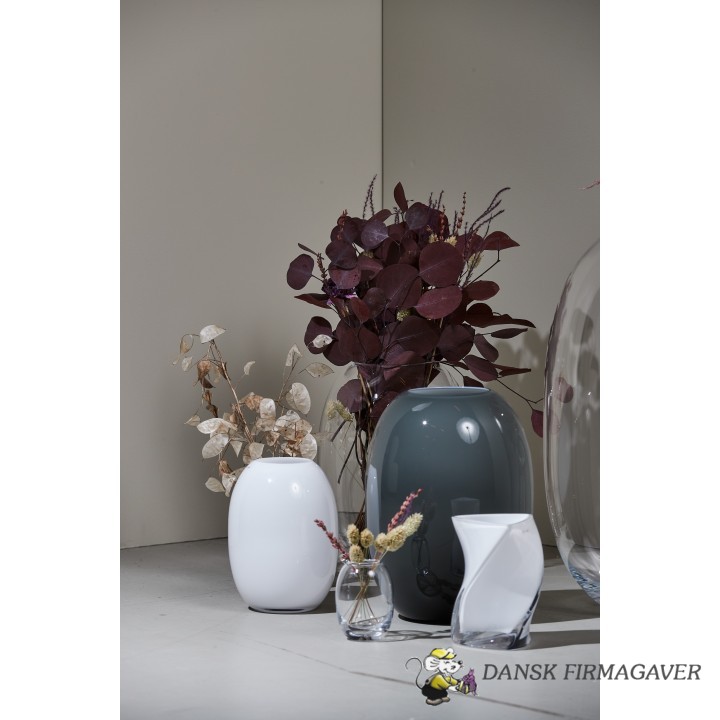 Sort/Opal Super glas Vase 16cm