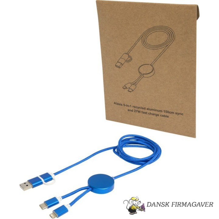 Alasia 5-i-1 kabel 150 cm datasynkronisering og 27 W hurtigopladningskabel i genvundet aluminium og plast - Rød 12442521