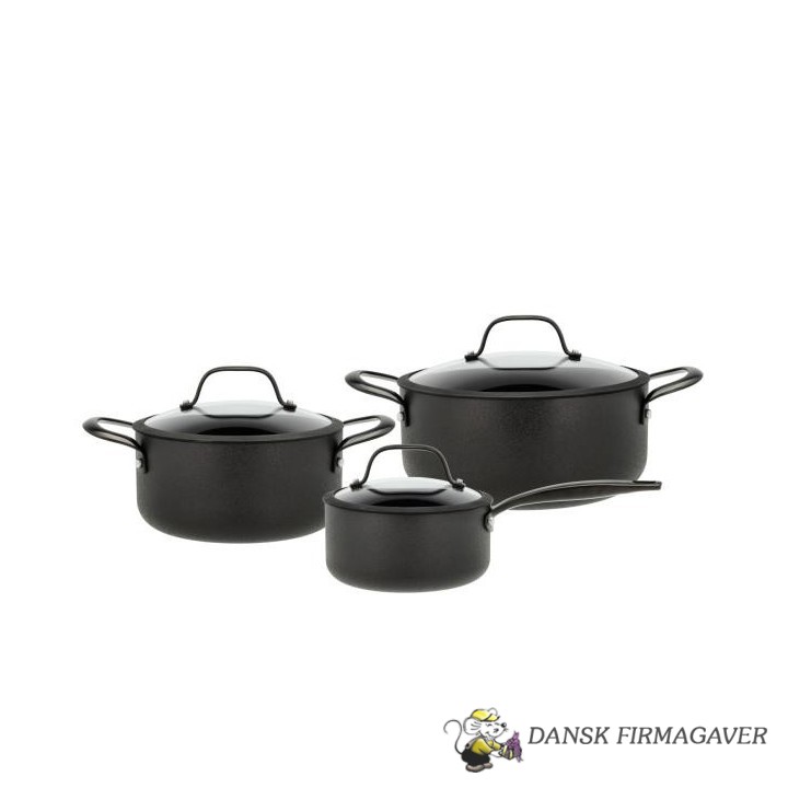 Morsø Black Fossil Grydesæt m/låg 6 dele Black