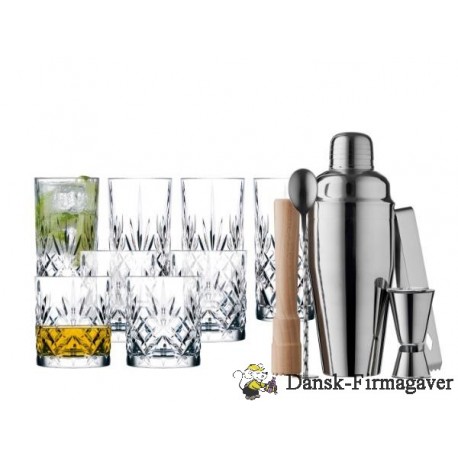 Lyngby Glas Melodia Cocktail m. barsæt SAMPAK