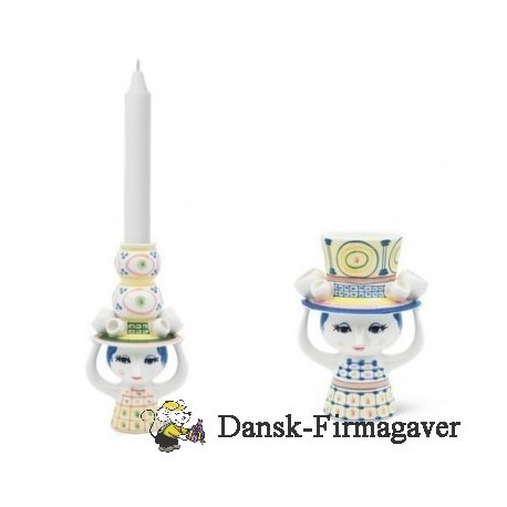 Dame med hat Vase & Lysestage 2 stk.