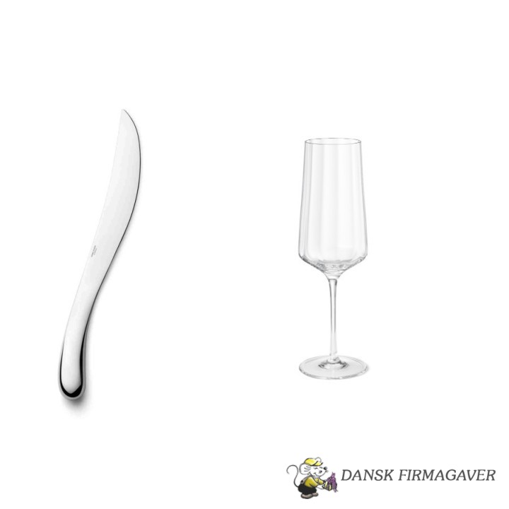 Gavepakke: Champagnesabel og 6 stk fra Georg Jensen