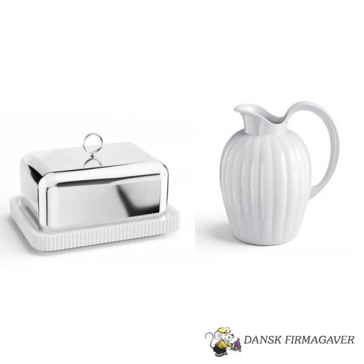 Gavepakke: Bernadotte Smørboks & flødekande fra Georg Jensen