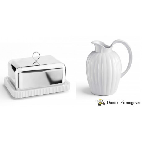 Gavepakke: Bernadotte Smørboks & flødekande fra Georg Jensen