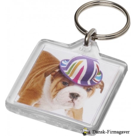 Vial U1 firkantet nøglering - Transparent klar