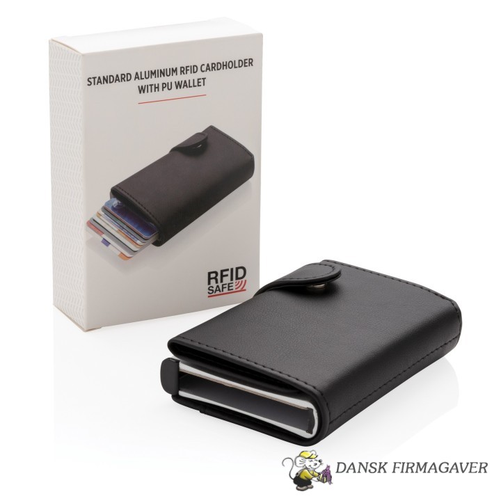 Standard aluminiums RFID kortholder med PU pung