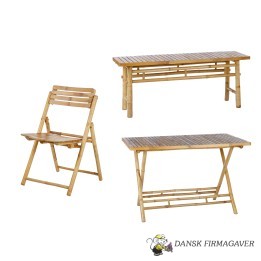 Sampak: Foldbart bord + Foldbar Stol + Bænk