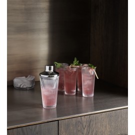 Stelton Pilastro cocktail shaker & 8 stk. long drink glas 0,3l
