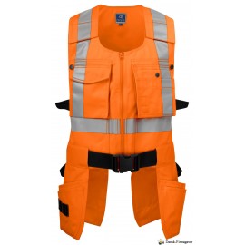 ProJob Sikkerhedsvest m. lommer 6704 - EN ISO 20471 Klasse 2
