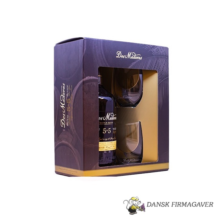 RUM "Dos Maderas" 5+5 - 40% i gaveæske med 2 glas
