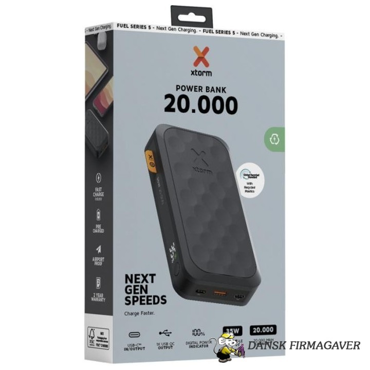 Xtorm FS510 Fuel Series 10.000 mAh 20 W powerbank - eller 20,000 mAhAquablå