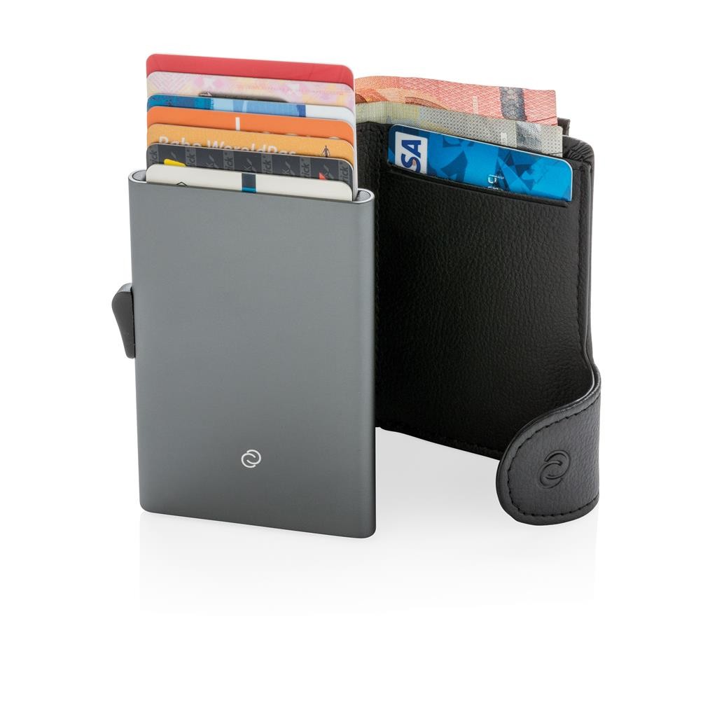 C-Secure RFID-kortholder og mønt/nøglepung, sort Farve sort