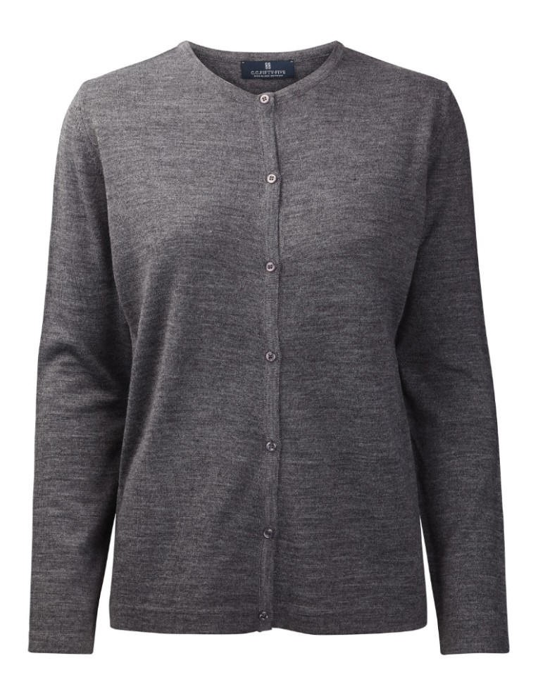 Dame Cardigan med O-hals