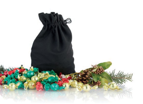 Mix af Cocoture chokoladekugler  i lille sort julesæk. 1kg