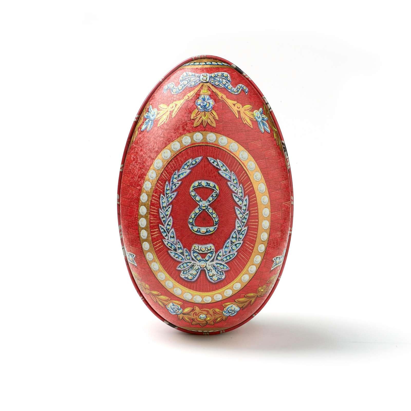 Stort Fabergé-æg med fire store fyldte æg