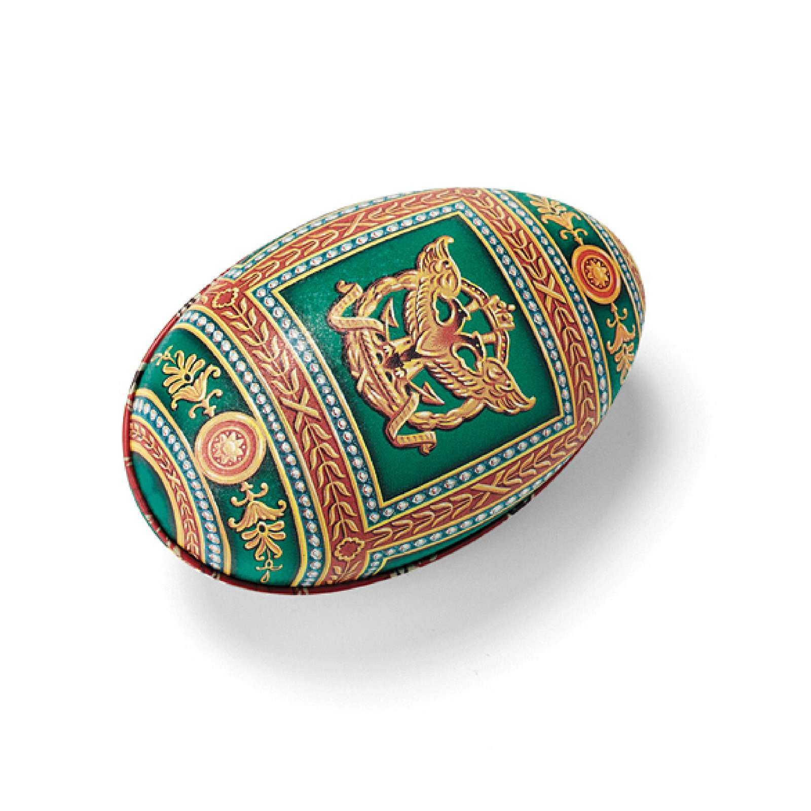 Stort Fabergé-æg med fire store fyldte æg