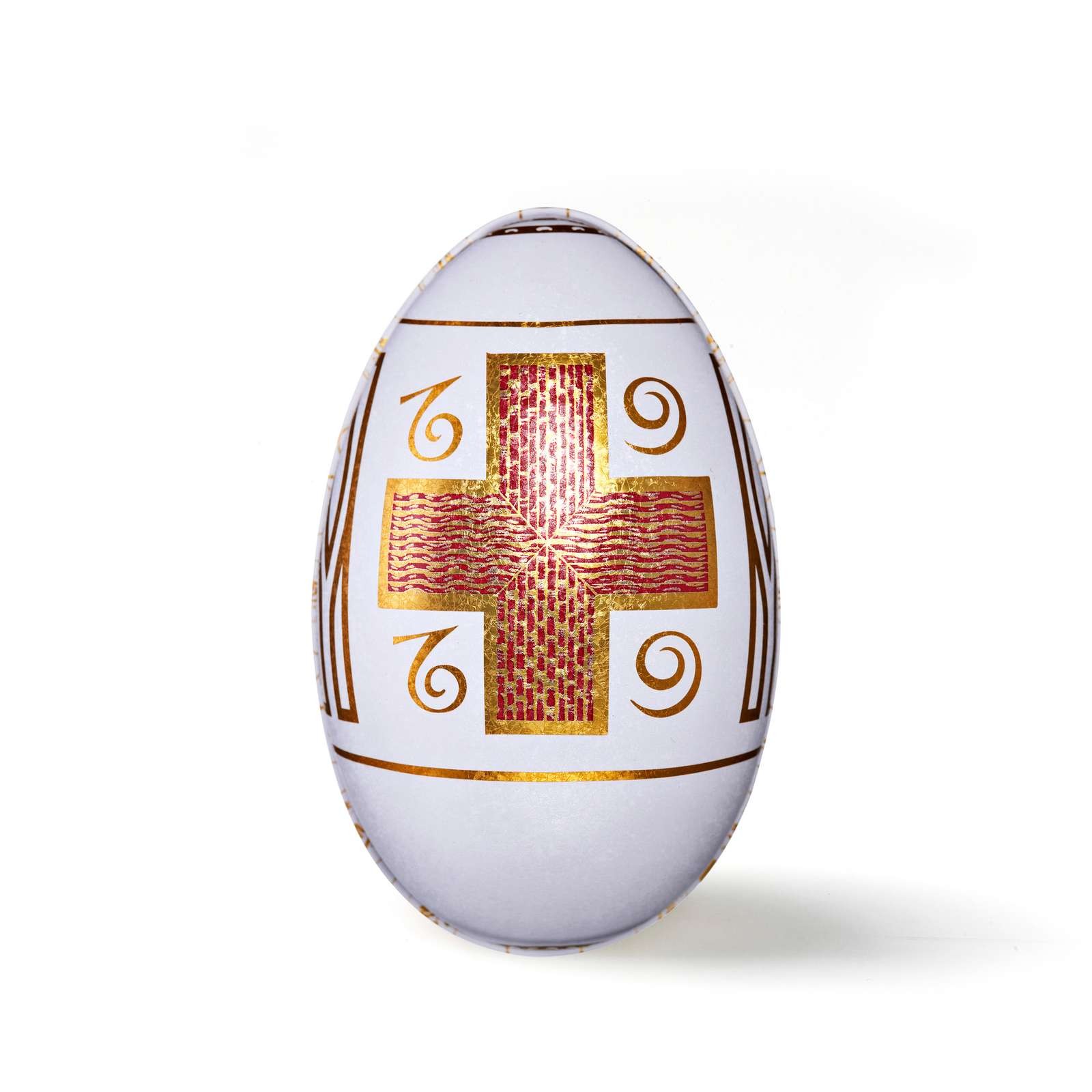 Stort Fabergé-æg med fire store fyldte æg