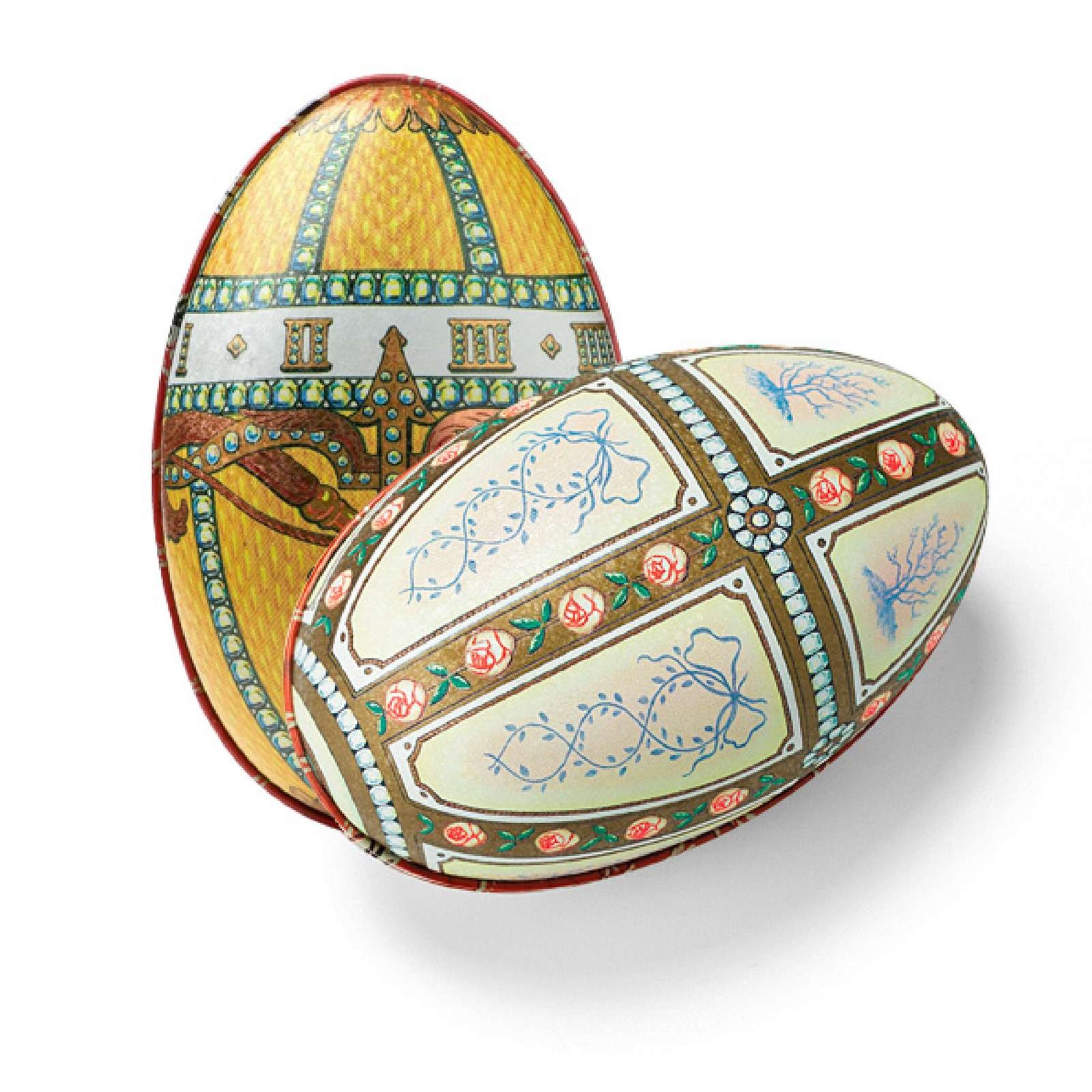 Stort Fabergé-æg med fire store fyldte æg