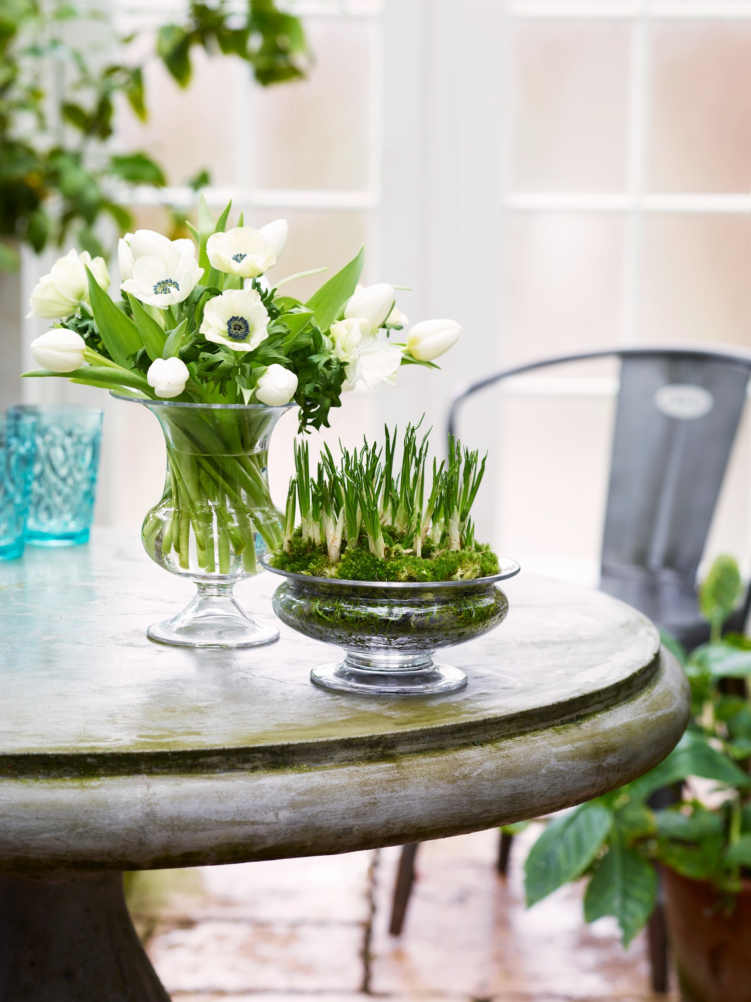 OLD ENGLISH BLOMSTERSKÅL & VASE