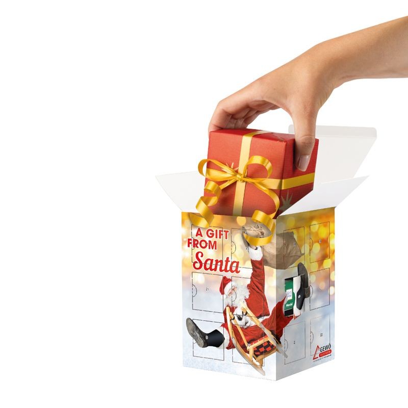 Julekalendere med chokolade i eget design 120g