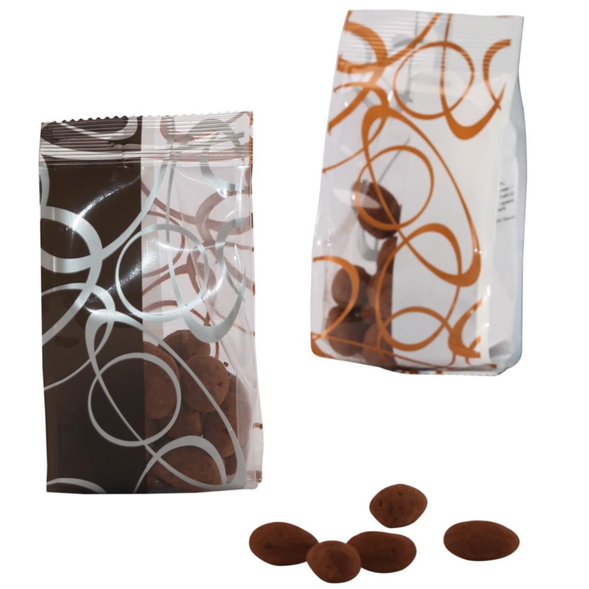 Kakaomandler, cellofanpose cirkelmønster 100 g - 31064+63